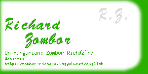 richard zombor business card